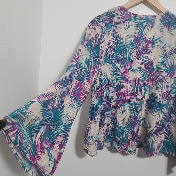 ROXY Girls Swim Cover Up Size 16 Rayon Tropical Floral Vacation - Picture 6 of 6